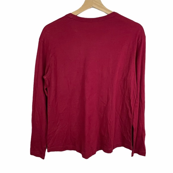 V BP Tee Red Long Sleeve Slouch Crewneck Pocket S - Picture 6 of 7